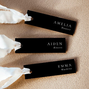 Elegant Black Wedding Name Place Cards