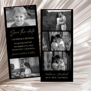 Elegant Black Wedding Photo booth strip frame  Save The Date