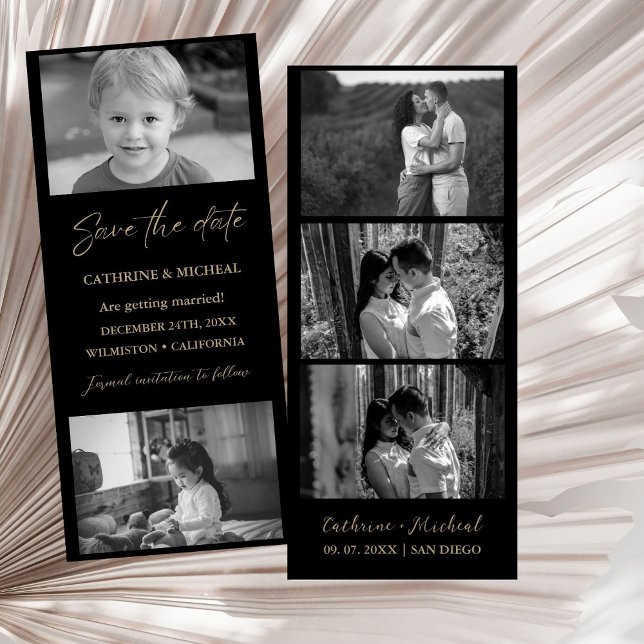 Elegant Black Wedding Photo booth strip frame  Save The Date (Creator Uploaded)