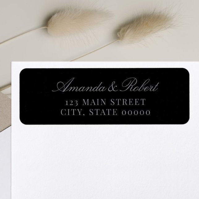 Elegant Black Wedding Return Address (Creator Uploaded)