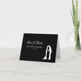 Elegant Black Wedding Thanks Thank You Card
