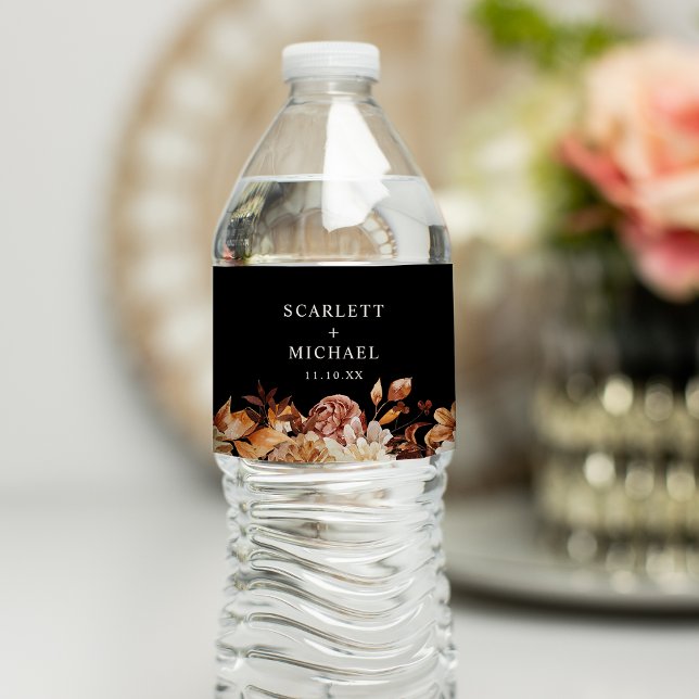 Elegant Black Wedding Water Bottle Label (Elegant Black Wedding Water Bottle Label
)