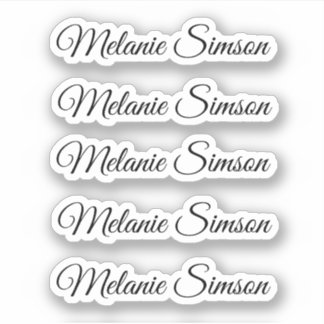 Elegant black whimsical script personalised name