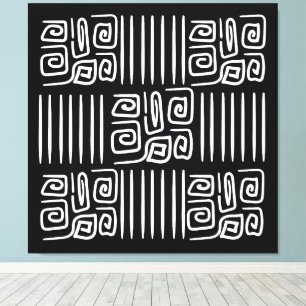 Elegant black &white abstract pattern  canvas print