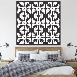 Elegant Black &White Abstract Pattern Canvas Print