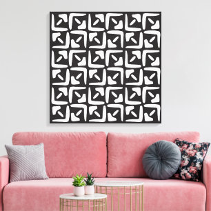 Elegant Black &White Abstract Pattern Canvas Print