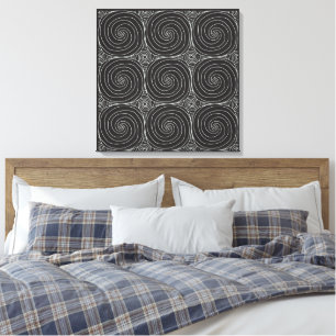 Elegant Black &White Abstract Pattern Canvas Print