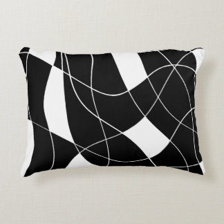 Elegant black &white abstract pattern decorative cushion