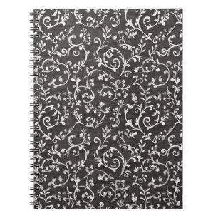 Elegant Black White Abstract Wedding Notebook