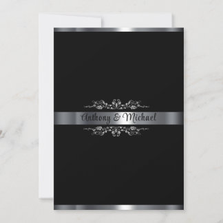 Elegant Black, White and Silver Invitation