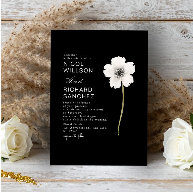 Elegant Black & White Anemone Floral  Wedding  (Creator Uploaded)
