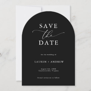 Elegant Black & White Arch Save the Date Invitation