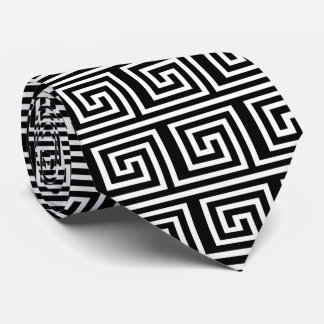 elegant black white art Deco pattern Tie