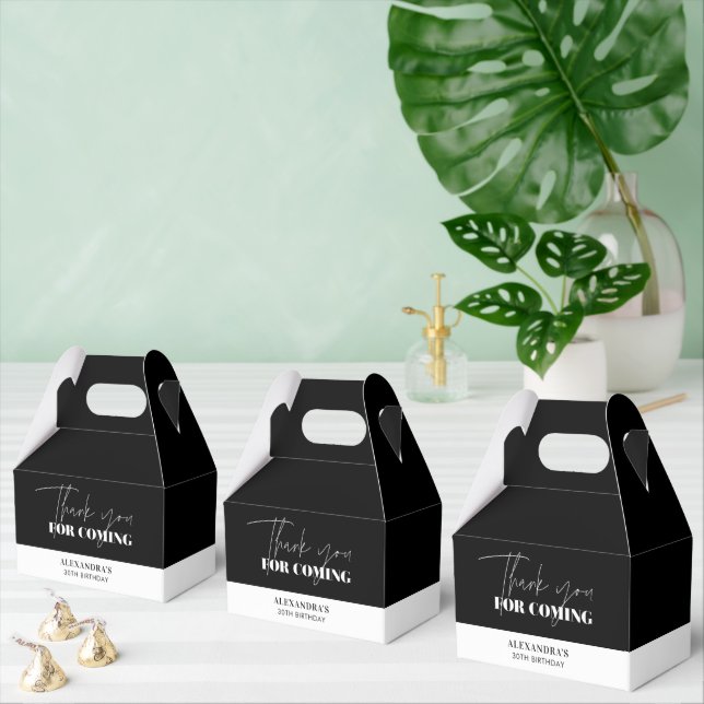 Elegant Black White Birthday Thank you Favour Box (Multiple)