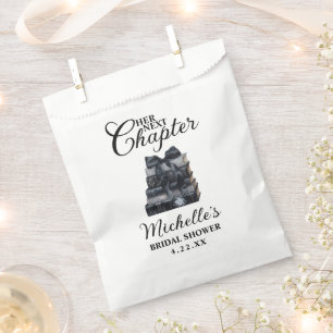 Elegant Black & White Book Themed Bridal Shower Favour Bags