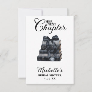 Elegant Black & White Book Themed Bridal Shower Thank You Card