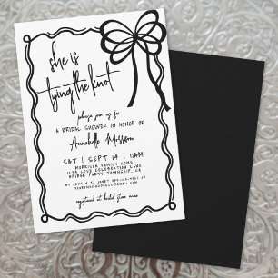 Elegant Black White Bow Bridal Shower Invitation