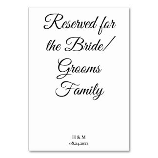 Elegant Black & White Bride/Groom table Card