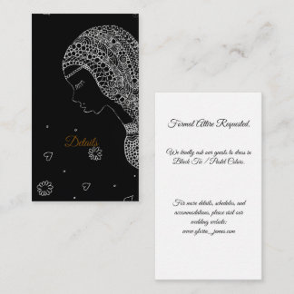 Elegant Black & White Bride Silhouette Guest Enclosure Card