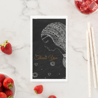 Elegant Black & White Bride Silhouette Guest Napkin