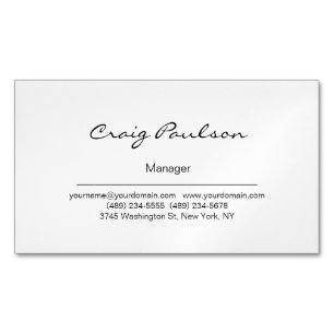 Elegant Black & White Business Card Magnet