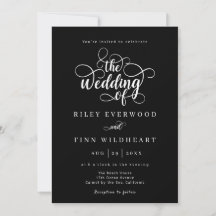 Elegant Black & White Calligraphy Wedding