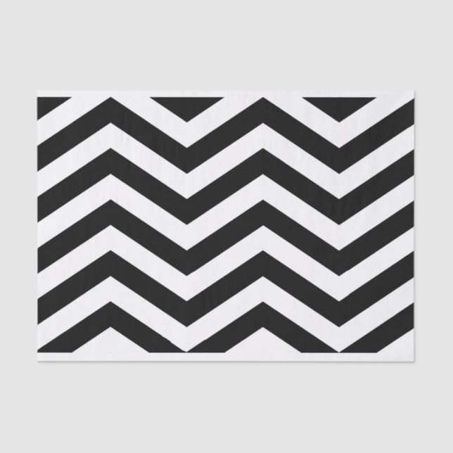 Elegant Black white Chevron Tissue Paper (Front)