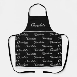 Elegant Black White Chocolate Staff Uniform Apron