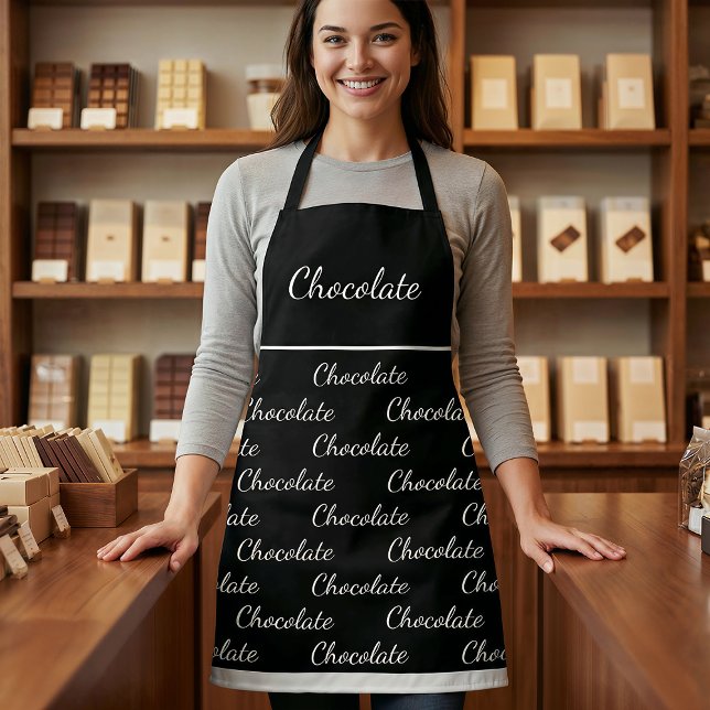 Elegant Black White Chocolate Staff Uniform Apron (Creator Uploaded)