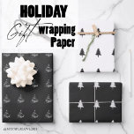 Elegant Black White Christmas Tree Pattern Gift Wrapping Paper Sheet<br><div class="desc">Elegant Black White Christmas Tree Pattern Gift Wrapping Paper Sheets. It is a set of 3 sheets with different designs .  .  Please feel free to contact me at mypaperlove2021@gmail.com for any colour variation .</div>