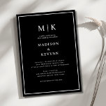 Elegant Black & White Classic  Wedding  Invitation<br><div class="desc">Black and White Wedding invitation  
These elegant,  modern wedding or bridal shower napkins feature a simple black and white text design that exudes minimalist style. Add your initials or monogram to make them completely your own.</div>