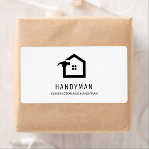 Elegant Black & White Construction Handyman Addres