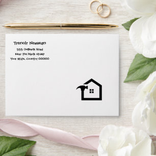 Elegant Black & White Construction Handyman Envelope