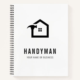 Elegant Black & White Construction Handyman Notebook