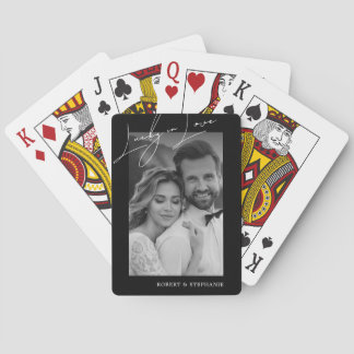 Elegant Black White Couple Photo Deck Playing Cards