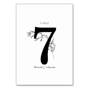 Elegant Black & White Crest Table Number
