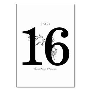 Elegant Black & White Crest Table Number