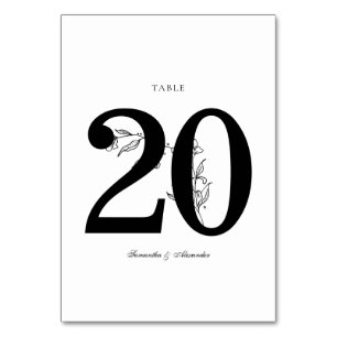 Elegant Black & White Crest Table Number