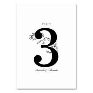 Elegant Black & White Crest Table Number