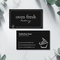 Elegant Black White Cupcake Bakery