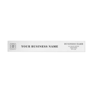 Elegant Black & White Custom Business Logo Wrap Around Label