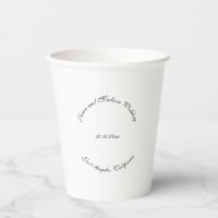 Elegant black white custom curved script wedding