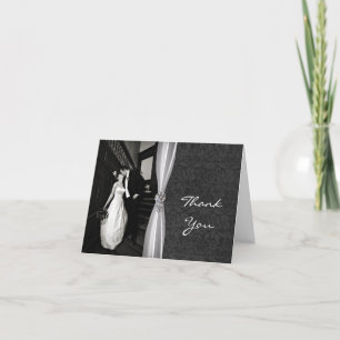 Elegant Black & White Custom Photo Thank You Card
