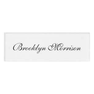 Elegant black white custom script name text  tag