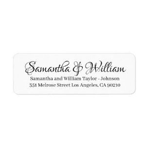 Elegant black white custom script names wedding