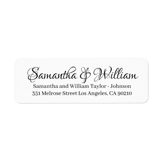 Elegant black white custom script names wedding (Front)