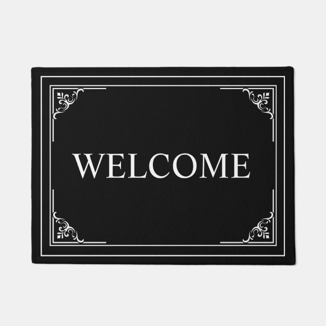 Elegant black &white  doormat (Front)