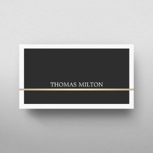 Elegant Black White Faux Gold Line Attorney Business Card