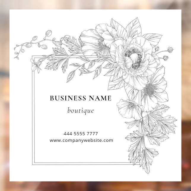 Elegant Black & White Floral Frame Salon Boutique  (Sheet 2)