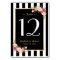 Elegant Black White Floral Wedding Table Number